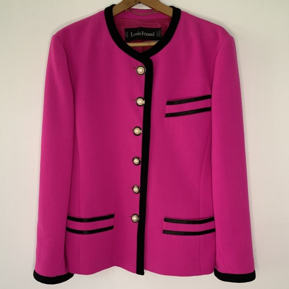 LOUIS FERAUD......VTG. FUSCHIA CLASSIC JACKET , SIZE 10,  MADE IN W.GERMANY
